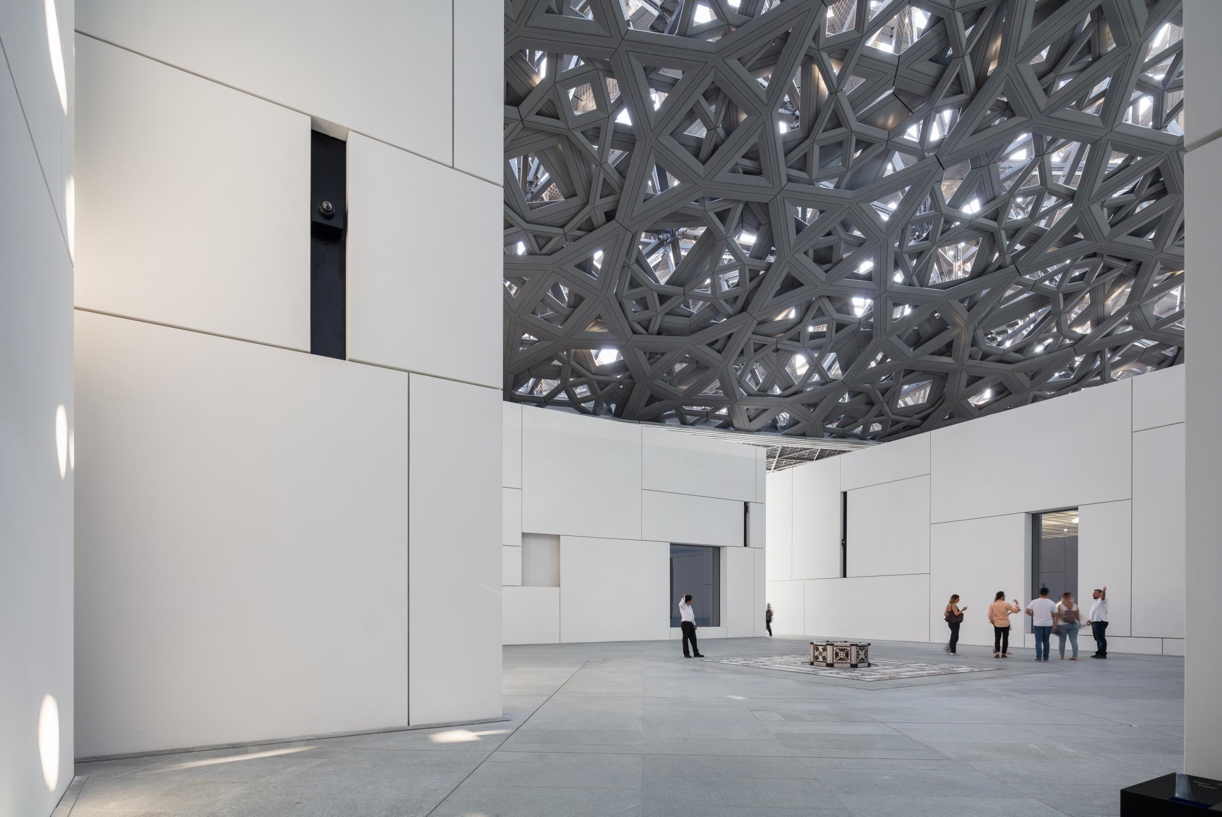 Photograph of Louvre Abu Dhabi, designed by Ateliers Jean Nouvel and located in Abu Dhabi, United Arab Emirates