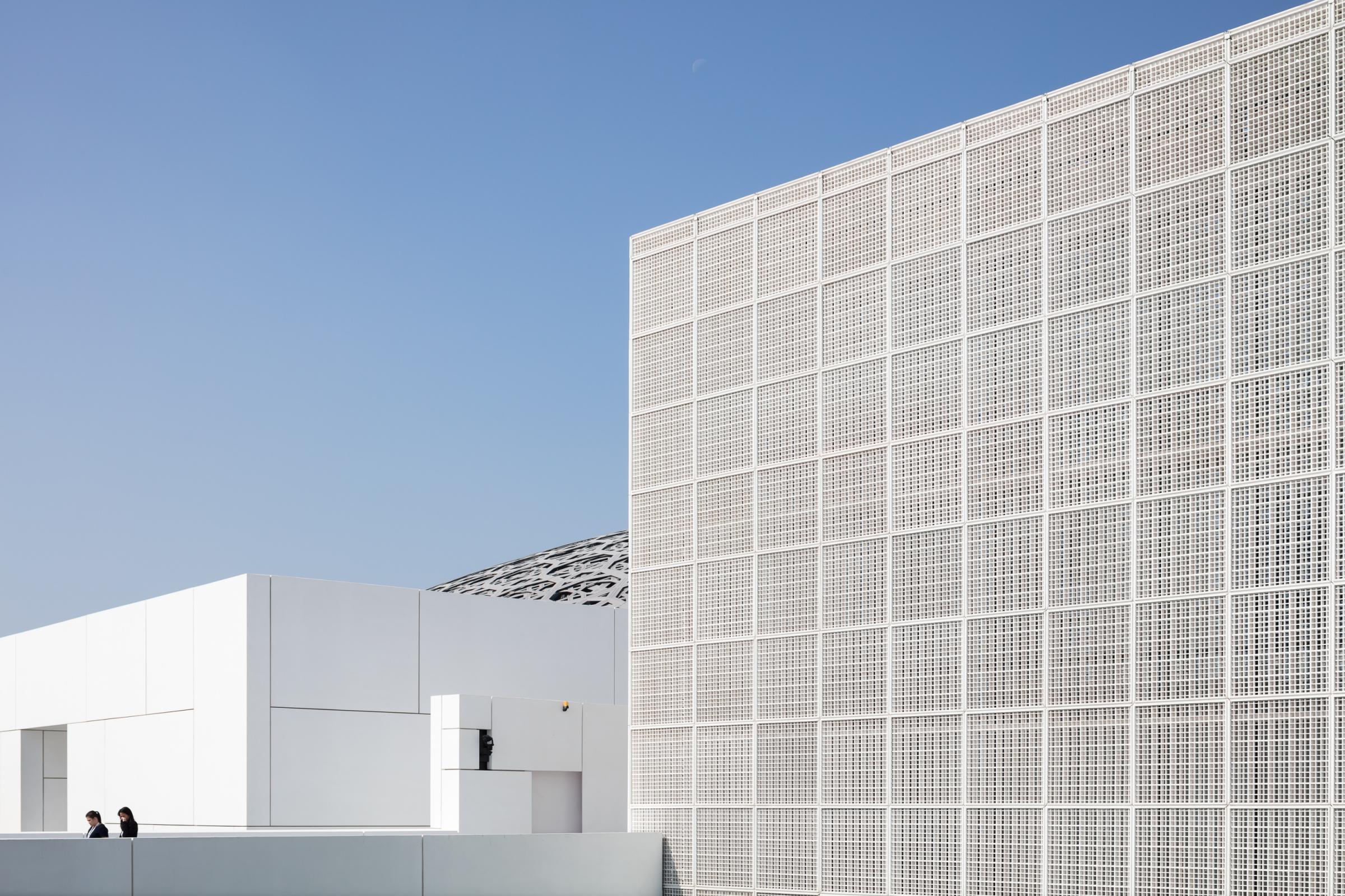 Photograph of Louvre Abu Dhabi, designed by Ateliers Jean Nouvel and located in Abu Dhabi, United Arab Emirates