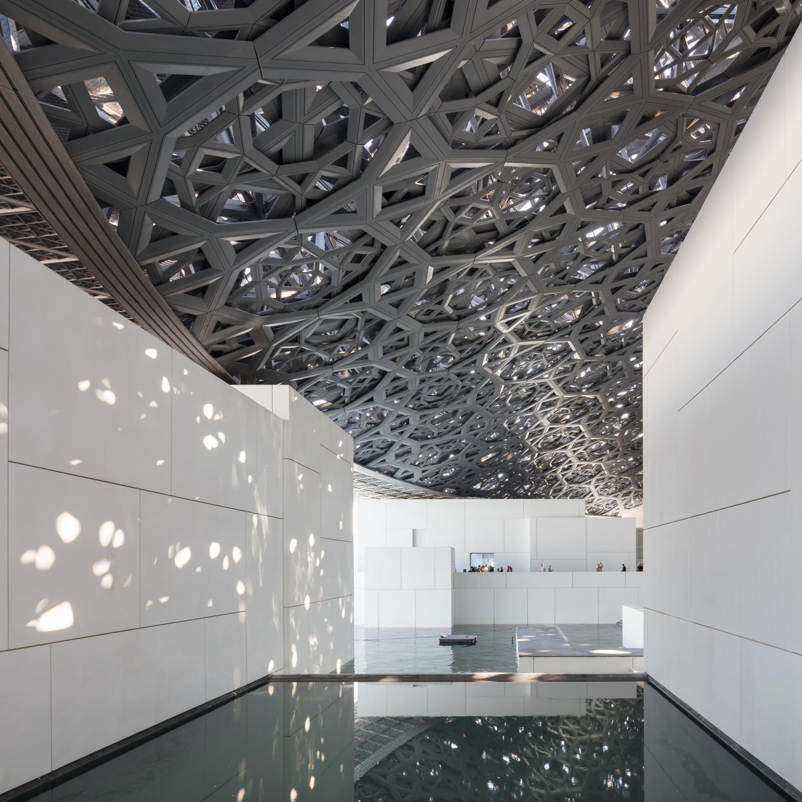 Photograph of Louvre Abu Dhabi, designed by Ateliers Jean Nouvel and located in Abu Dhabi, United Arab Emirates