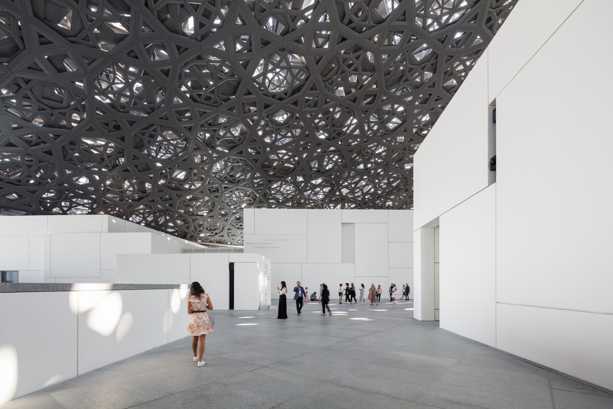 Photograph of Louvre Abu Dhabi, designed by Ateliers Jean Nouvel and located in Abu Dhabi, United Arab Emirates