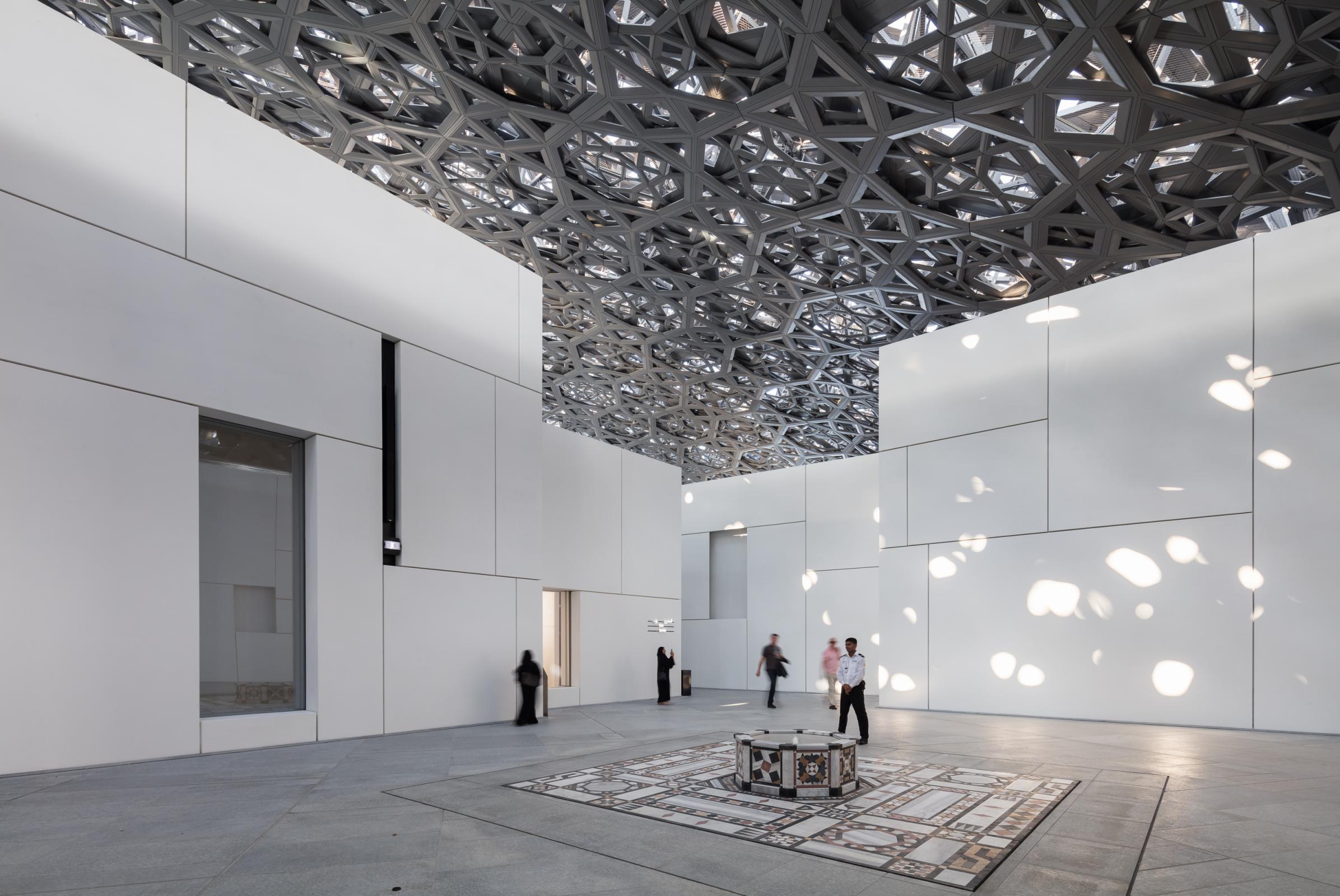 Photograph of Louvre Abu Dhabi, designed by Ateliers Jean Nouvel and located in Abu Dhabi, United Arab Emirates